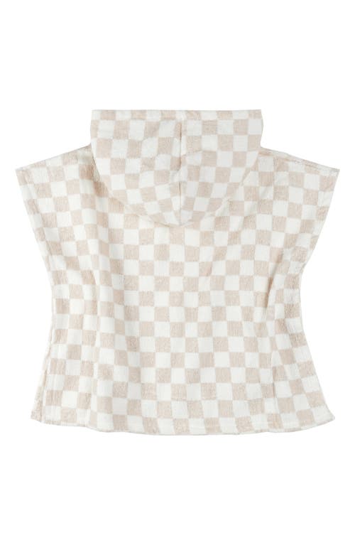 FIRSTS BY PETIT LEM FIRSTS BY PETIT LEM CHECKERBOARD HOODED COTTON TERRY COVER-UP TUNIC