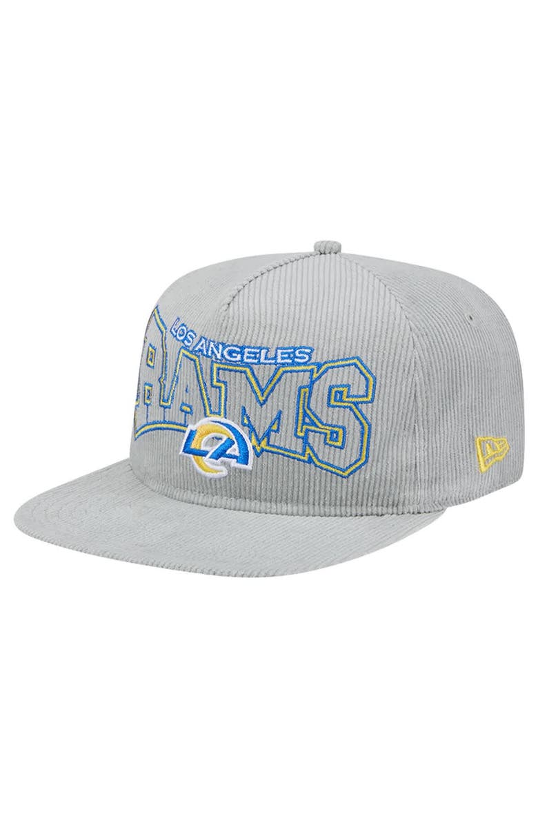 New Era Men's New Era Gray Los Angeles Rams Corduroy Golfer Adjustable Hat, Main, color, Gray