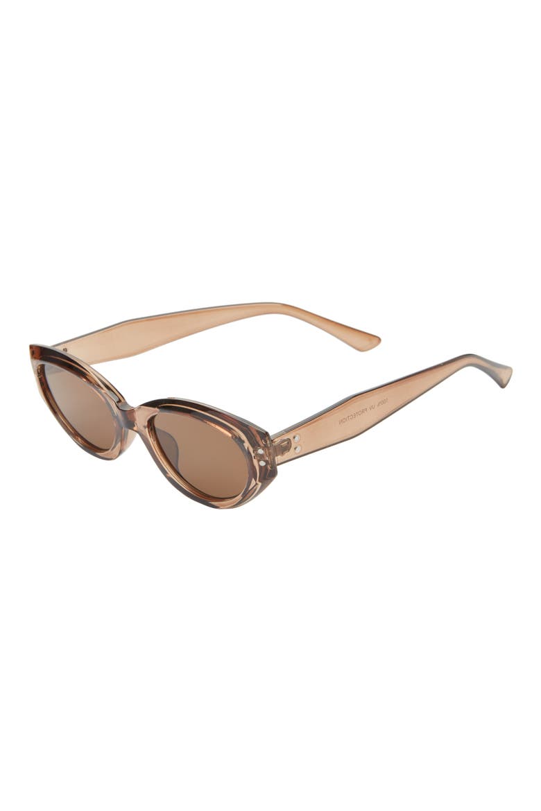 50mm Oval Sunglasses, Alternate, color, CLEAR BROWN