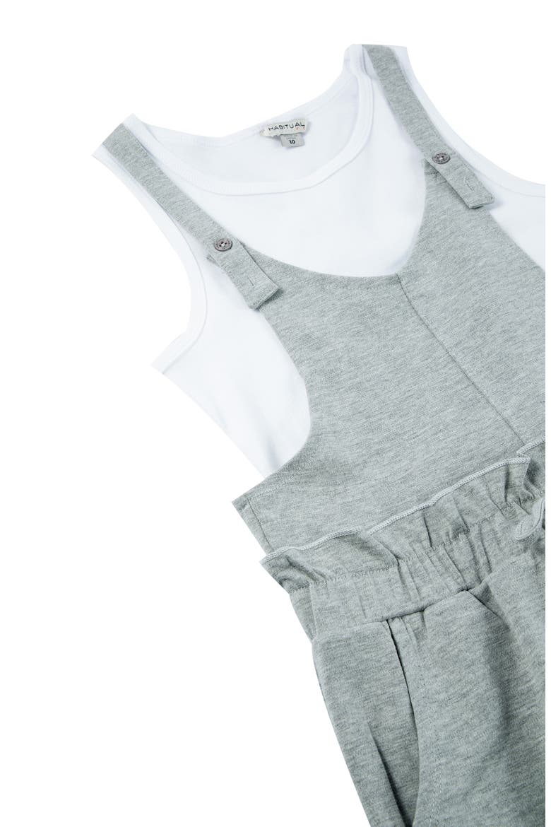 Kids' Tank & Shortalls Set, Alternate, color, GREY HEATHER