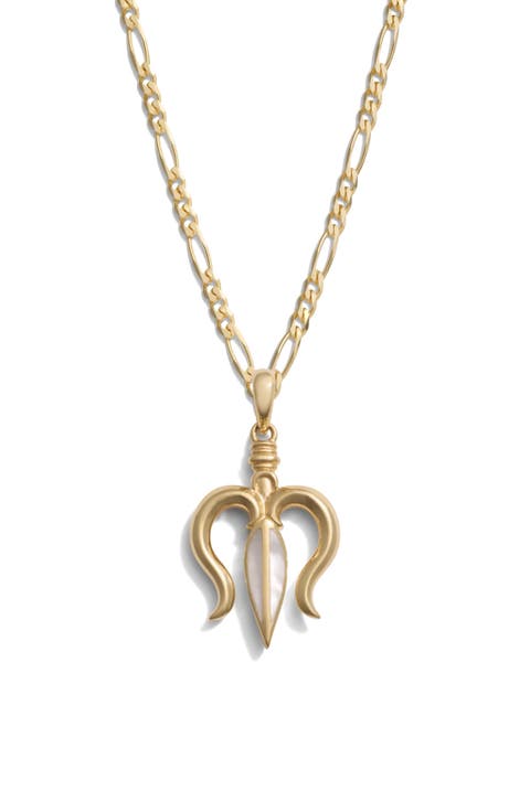 Mother-of Pearl Trident Pendant Necklace