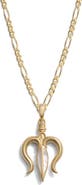 Awe Inspired Mother-of Pearl Trident Pendant Necklace