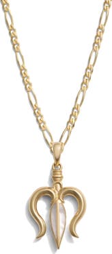 Awe Inspired Mother-of Pearl Trident Pendant Necklace