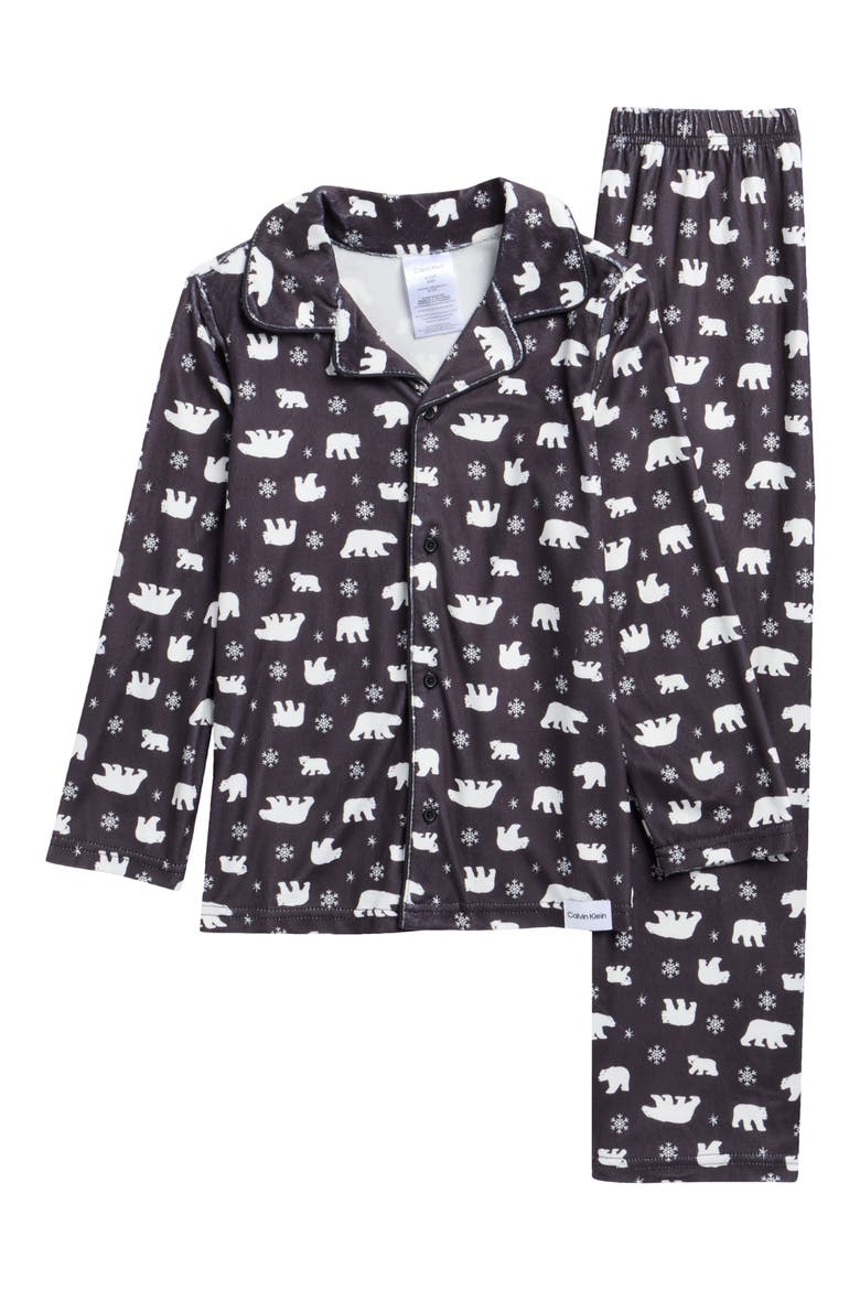Kids' Notch Collar Pajamas, Main, color, POLARBEAR