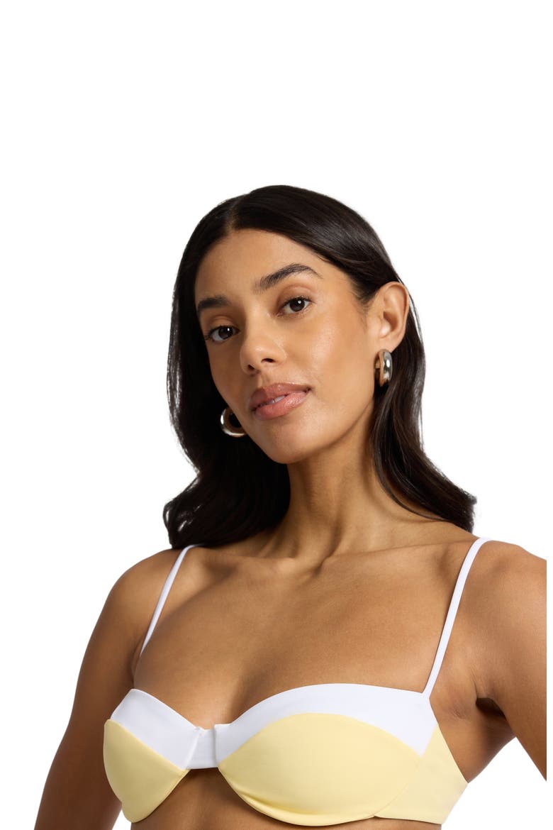 Brigitte Bikini Top, Alternate, color, Limoncello/White