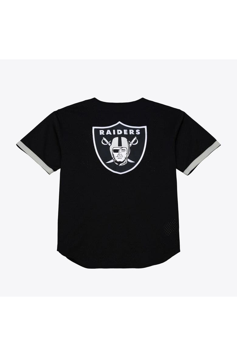 Men's Mitchell & Ness  Black Las Vegas Raiders Head Coach Mesh Full-Button Fashion Jersey, Alternate, color, Black