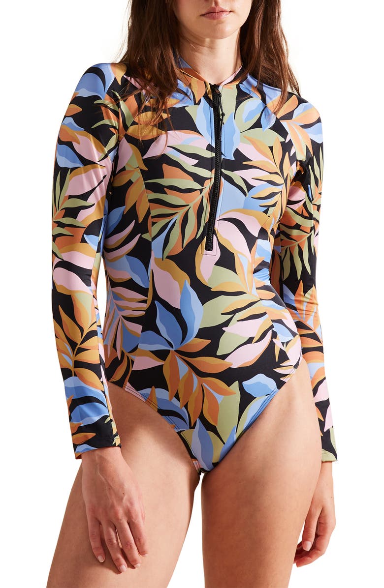 Billabong Biarritz Long Sleeve One-Piece Rashguard Swimsuit, Main, color, 