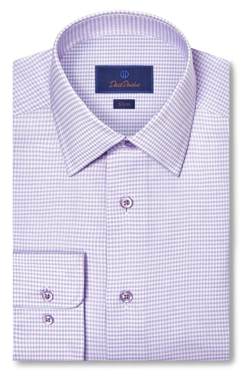 Trim Fit Stretch Cotton Twill Dress Shirt