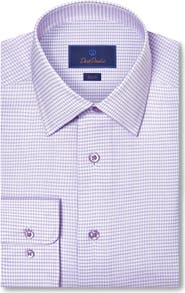 David Donahue Trim Fit Stretch Cotton Twill Dress Shirt