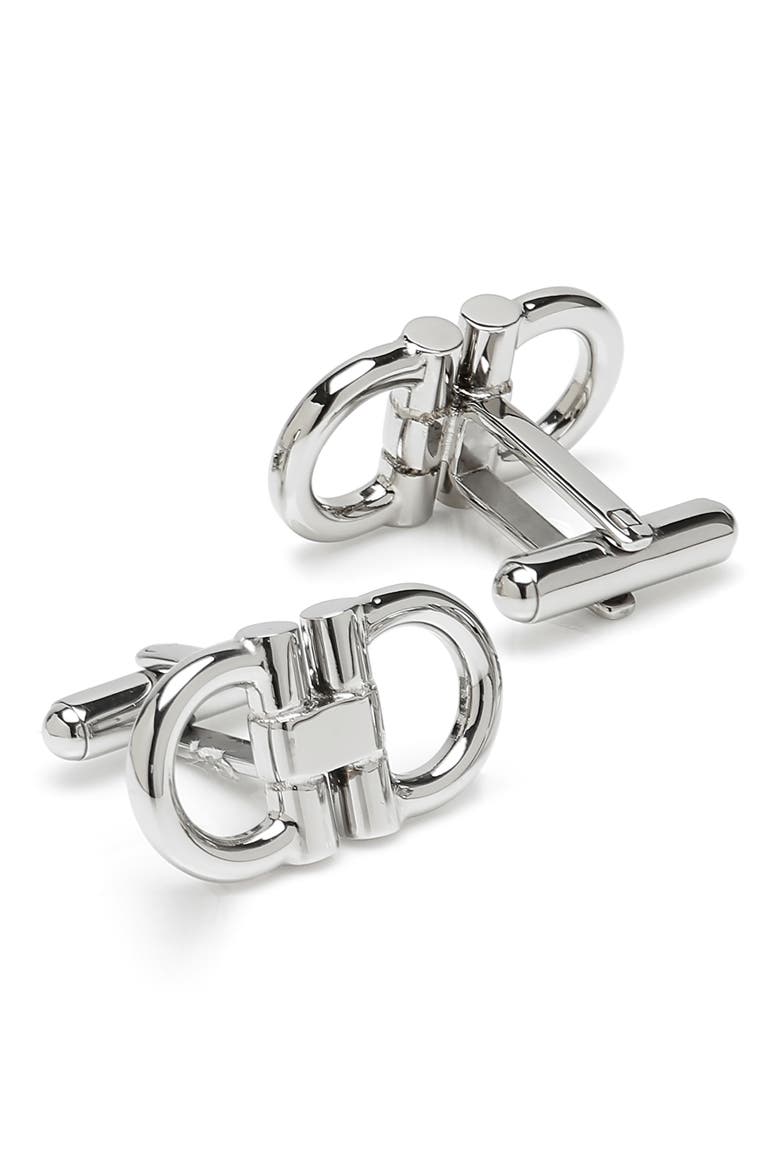 Horse Bit Cuff Links, Alternate, color, SILVER