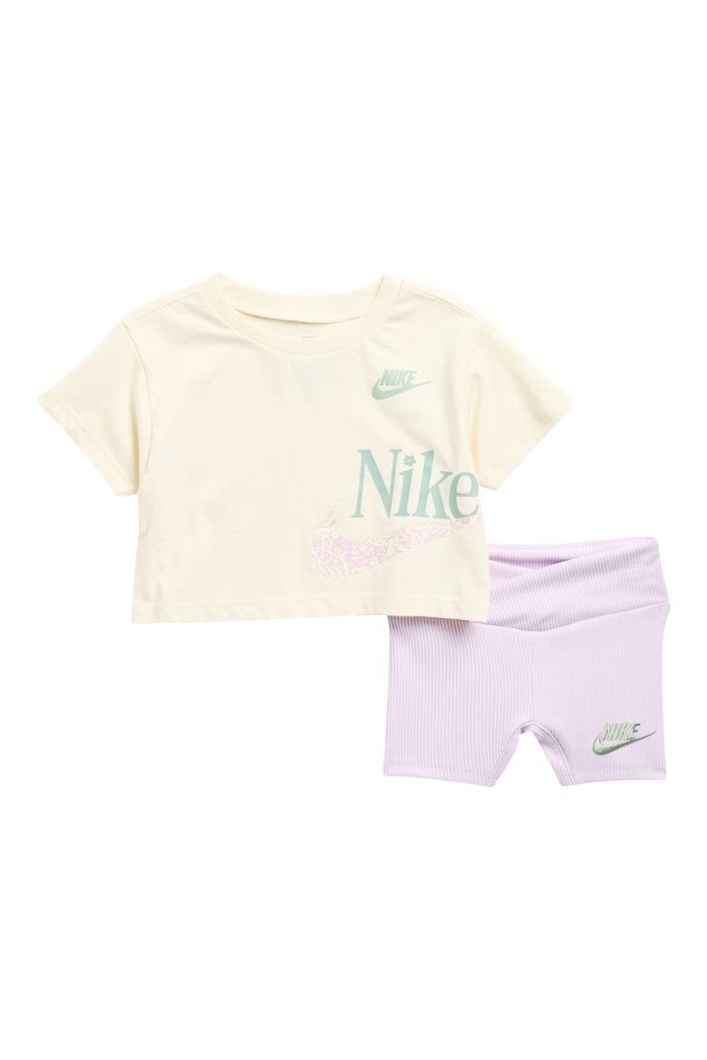 Wild Flower Boxy T-Shirt & Shorts Set, Main, color, DOLL