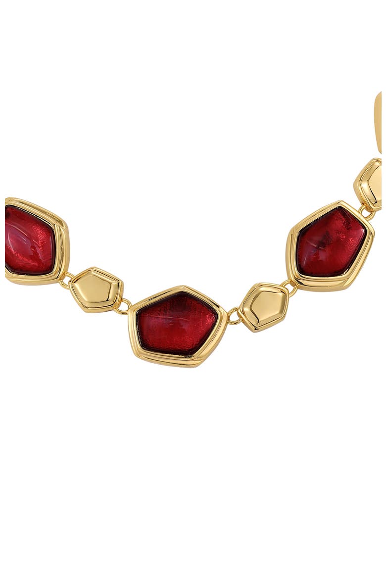 Red Velvet Necklace, Alternate, color, Red & Gold
