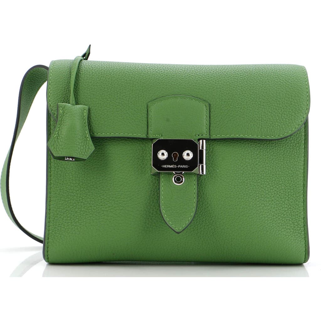 Pre-owned Hermes Hermes Sac A Depeches Messenger Bag Togo 21 In Green