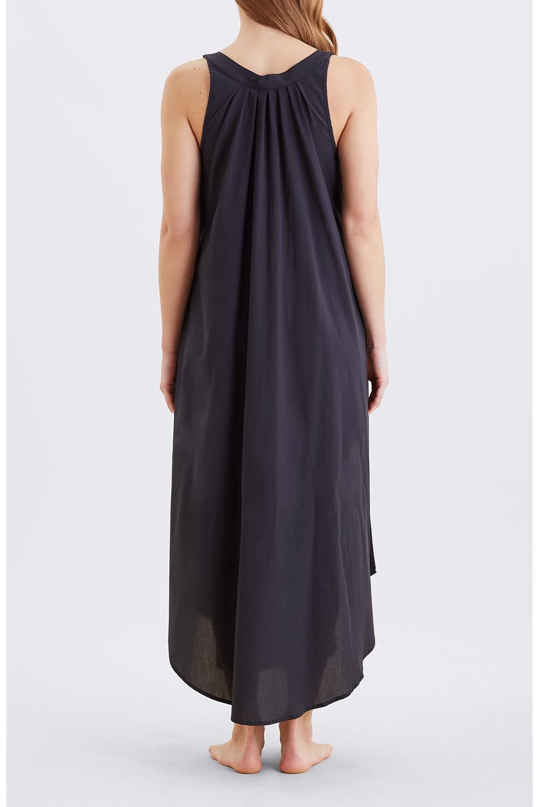 Madison Button-Up Maxi Nightgown, Alternate, color, BLACK