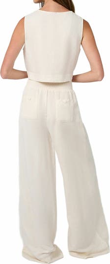 Button Front Palazzo Pant
