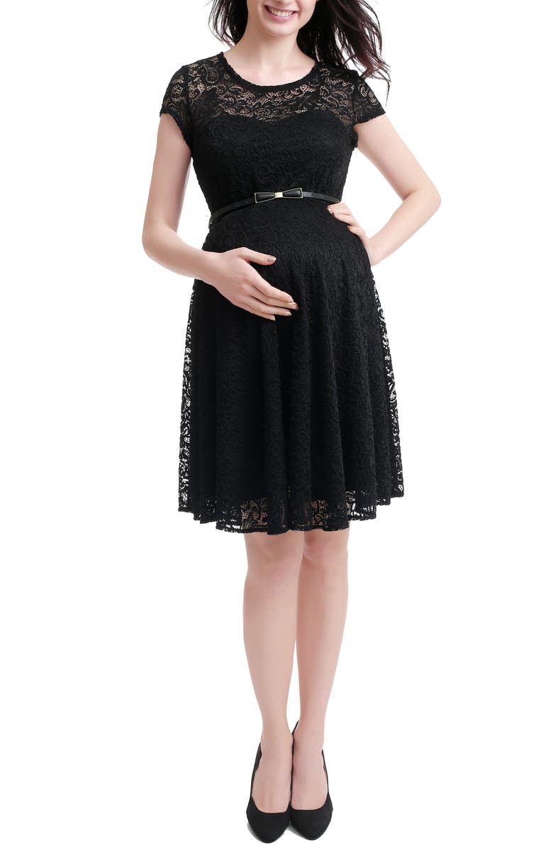 Kimi and Kai Lace Maternity Skater Dress, Main, color, 
