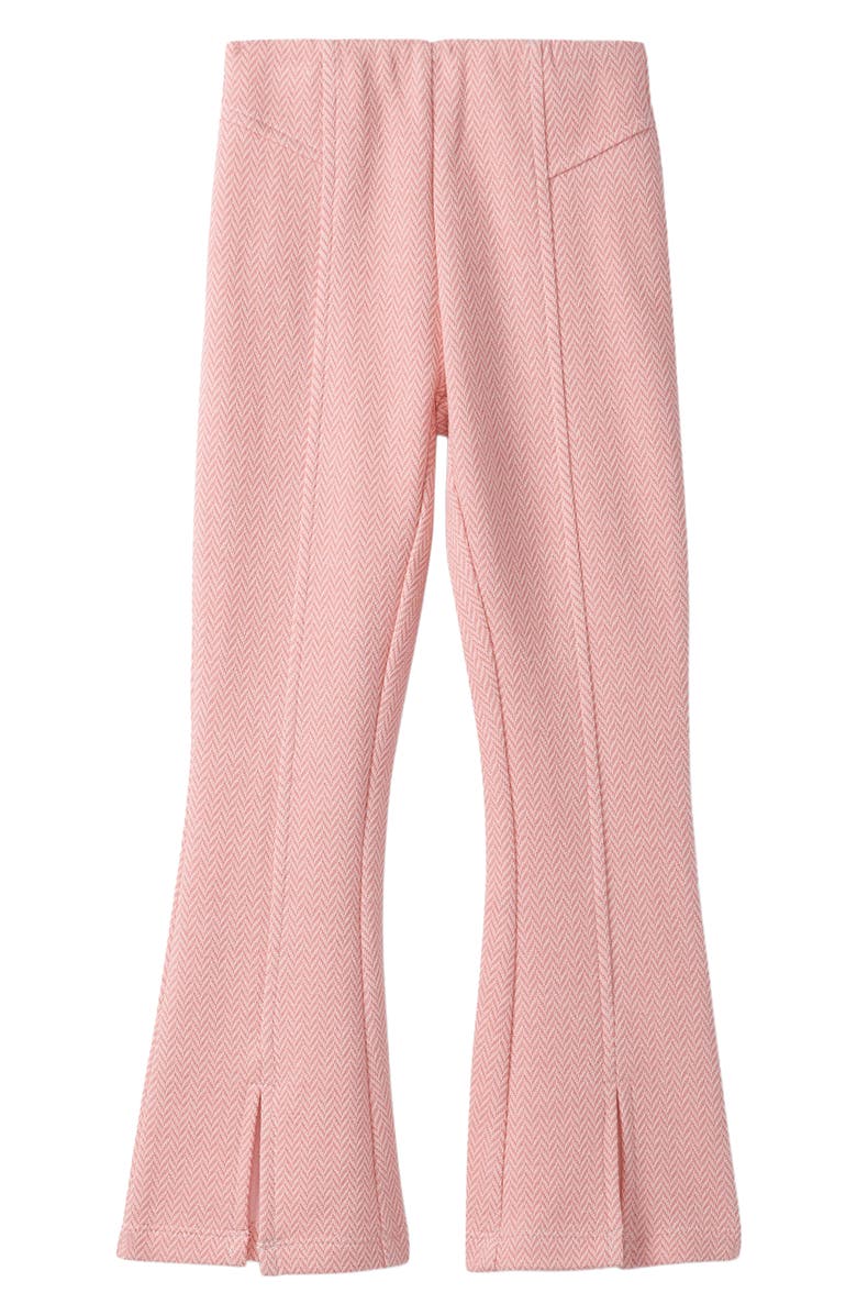 Hatley Kids' Herringbone Tweed Flare Leg Pants, Main, color, Flamingo Pink