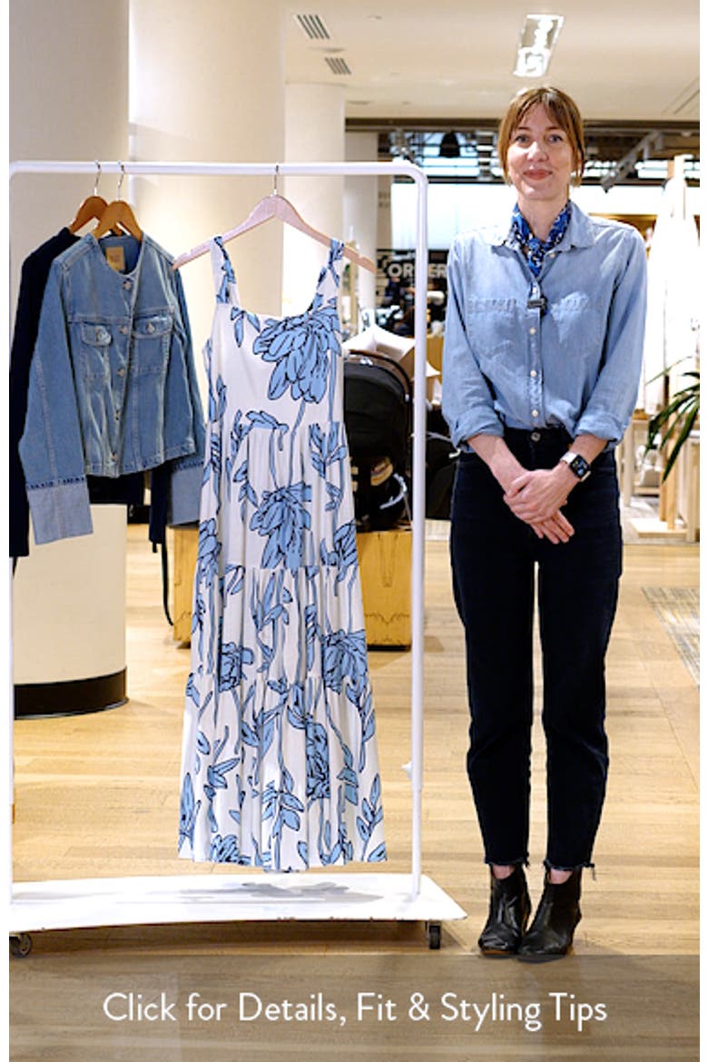 Carmen Tiered Print Midi Dress video
