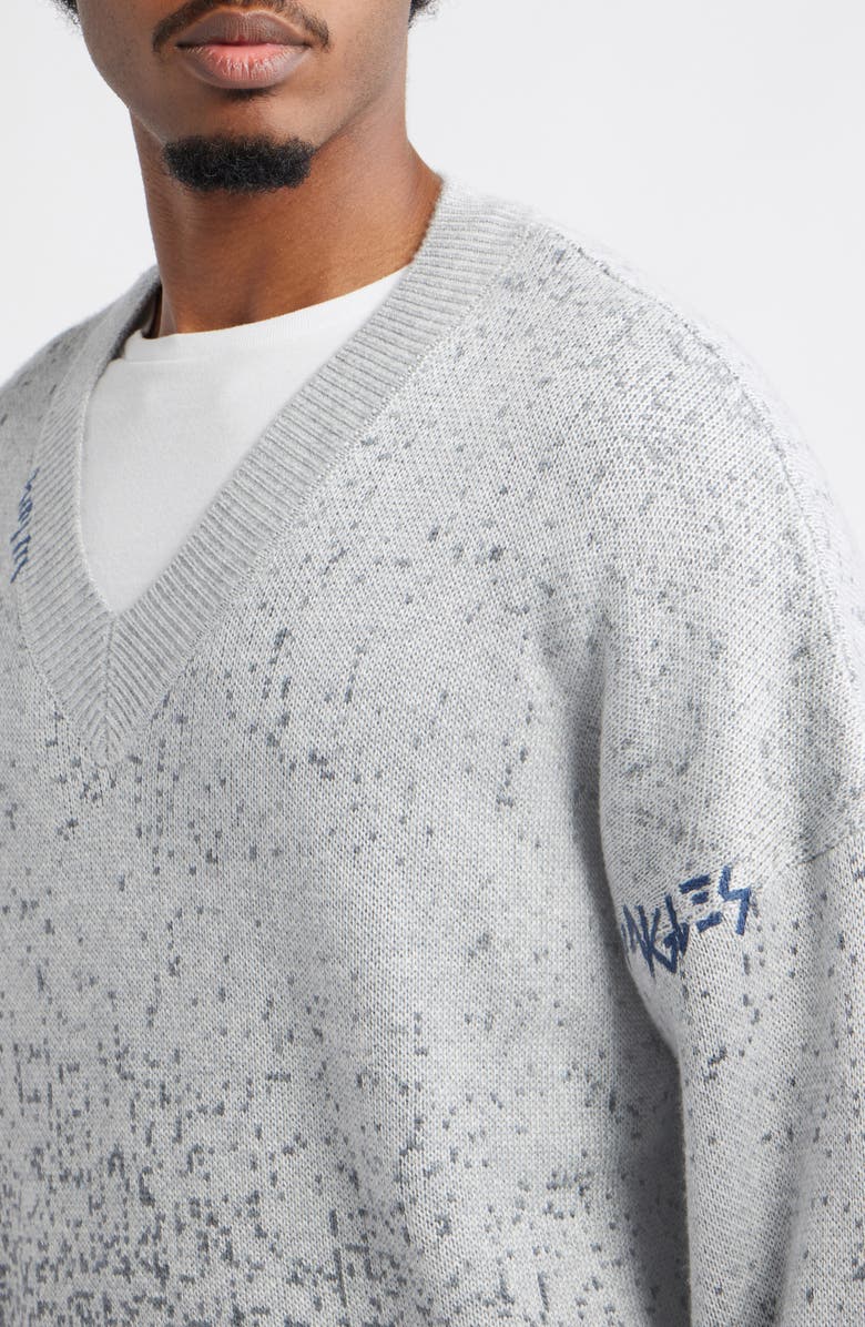 JUNGLES Gradient Boxy V-Neck Sweater, Alternate, color, Grey