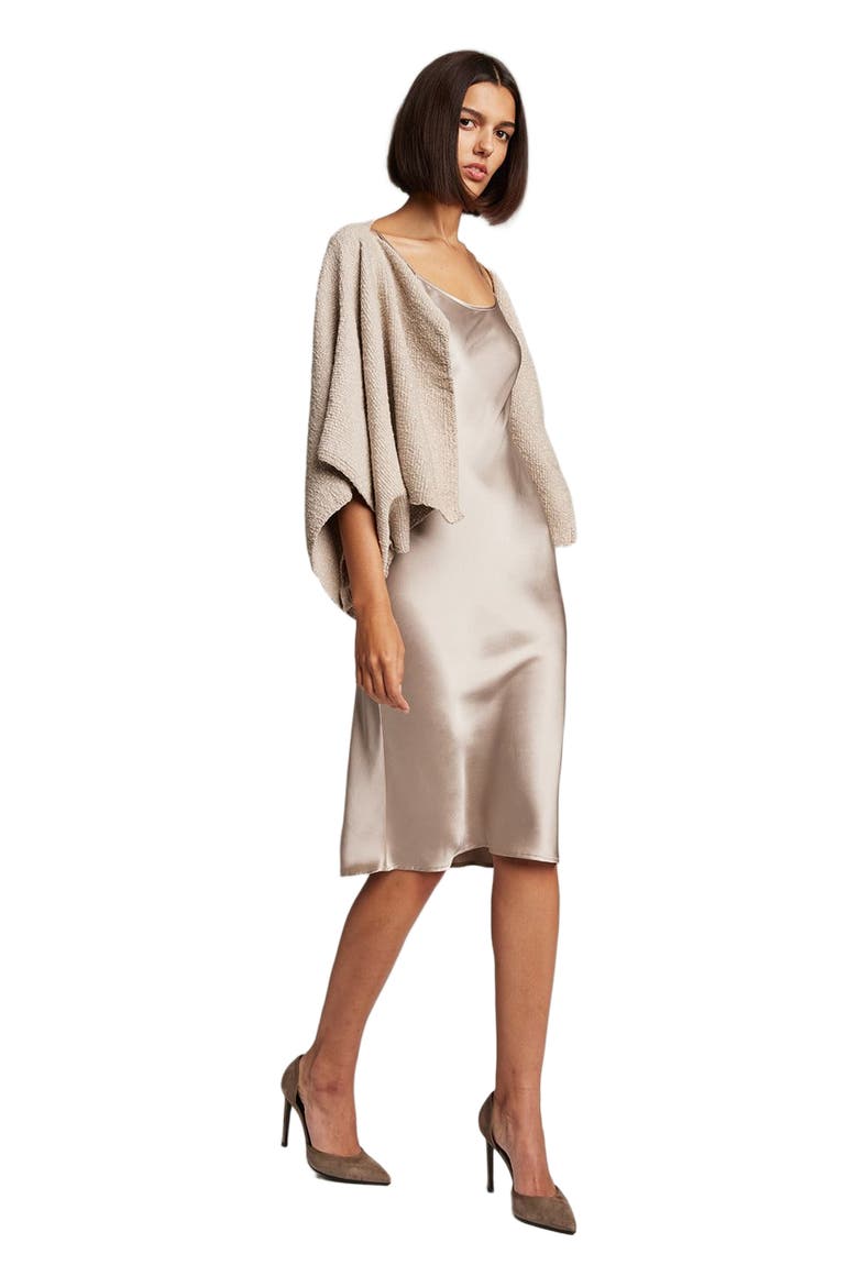 Textured Cotton Bolero, Alternate, color, Taupe