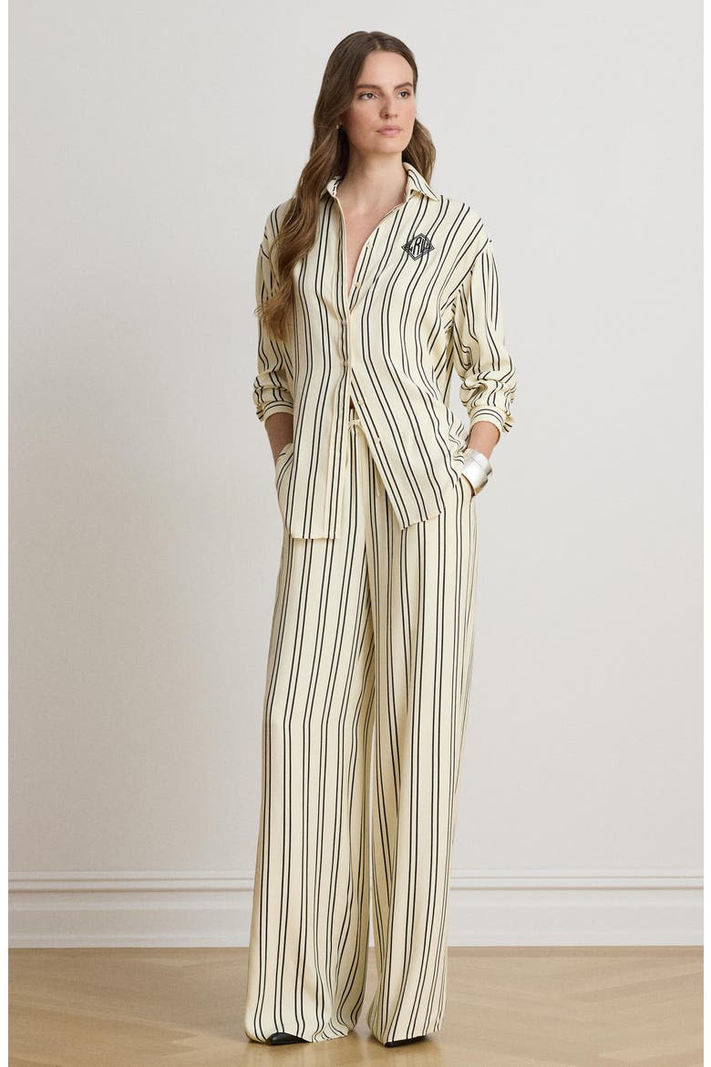 Striped Jacquard Wide-Leg Pants, Alternate, color, WINTER CREAM IVORY
