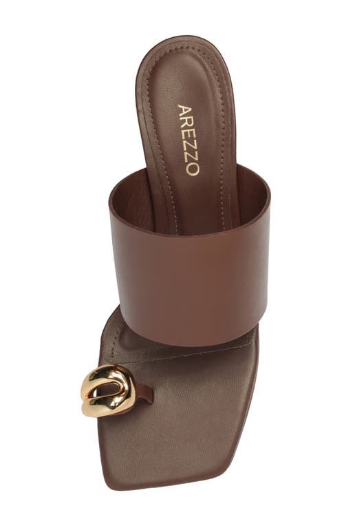 Arezzo Kendall Mid Slide Sandal In Brown