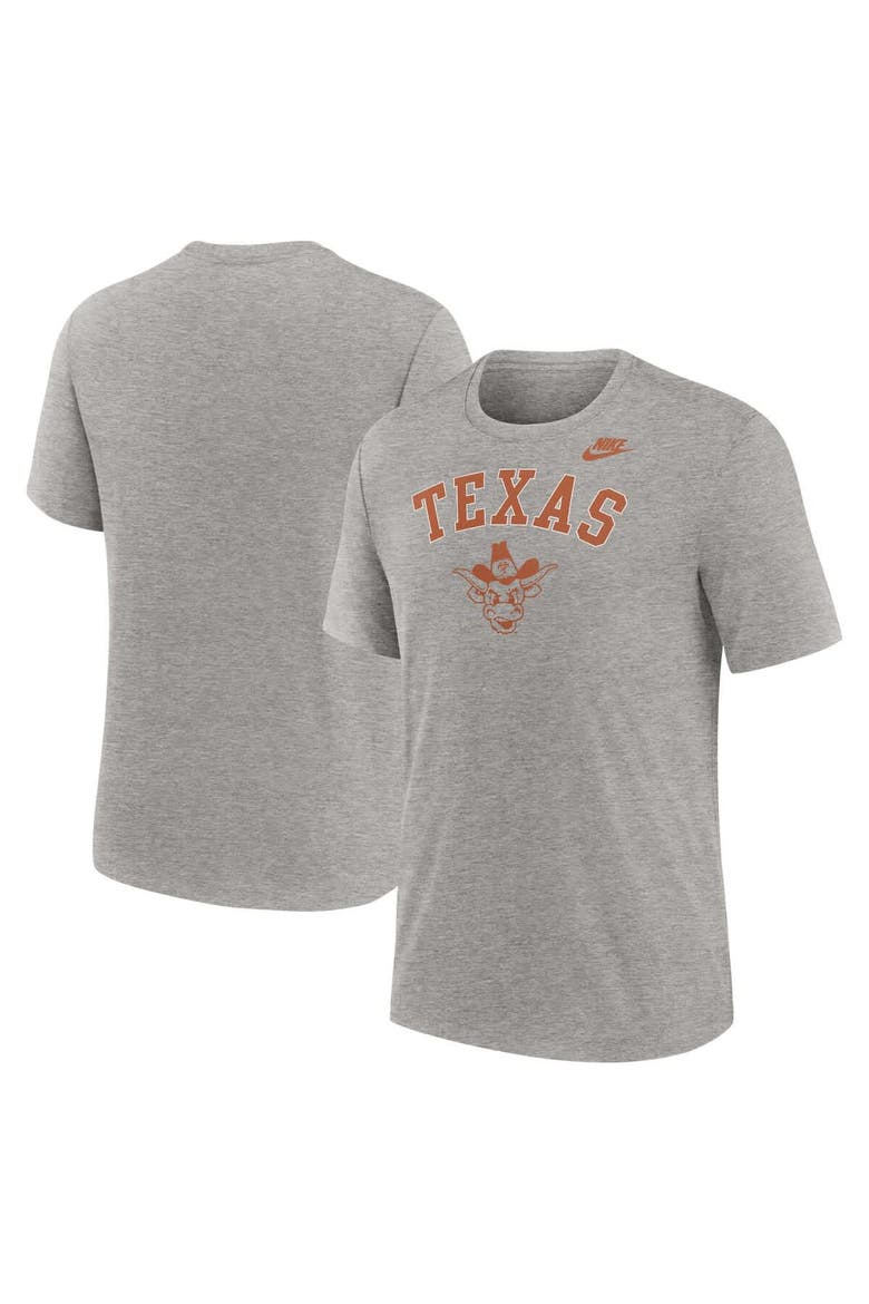 Men's Nike Heather Gray Texas Longhorns Legacy Arch Tri-Blend T-Shirt, Alternate, color, Heather Gray