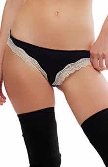 Free People Oh My Darling Lace Trim Cotton Blend Bikini Briefs