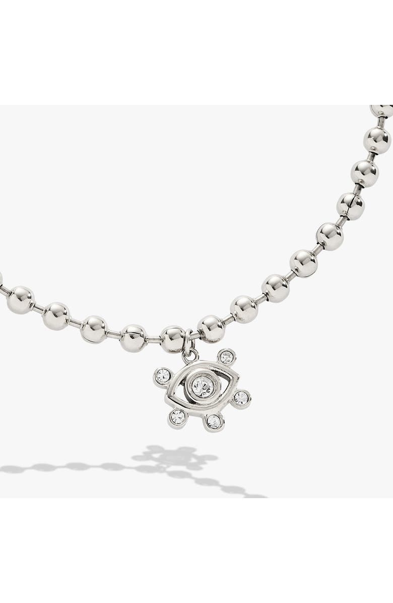Alex and Ani Evil Eye Ball Chain Bracelet, Alternate, color, Silver