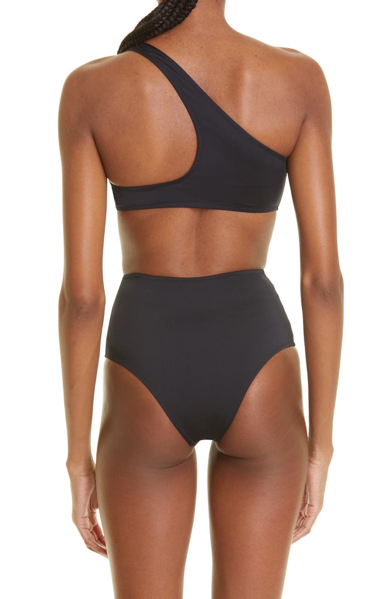 Off-White Logo One-Shoulder Two-Piece Swimsuit, Alternate, color, 