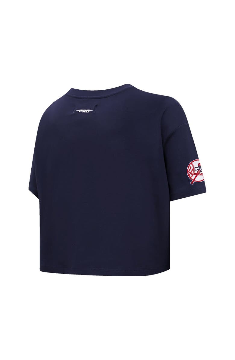 PRO STANDARD Women's Pro Standard Navy New York Yankees Painted Sky Boxy Cropped T-Shirt, Alternate, color, 