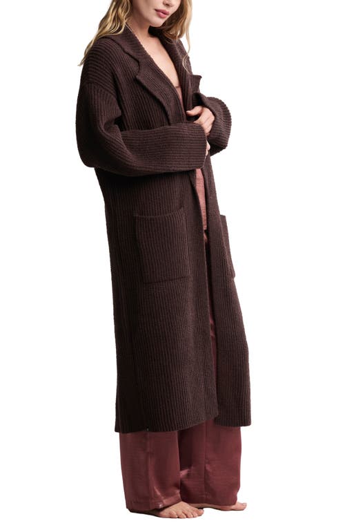 Barefoot Dreams Cozychic® Rib Longline Cardigan In Brown
