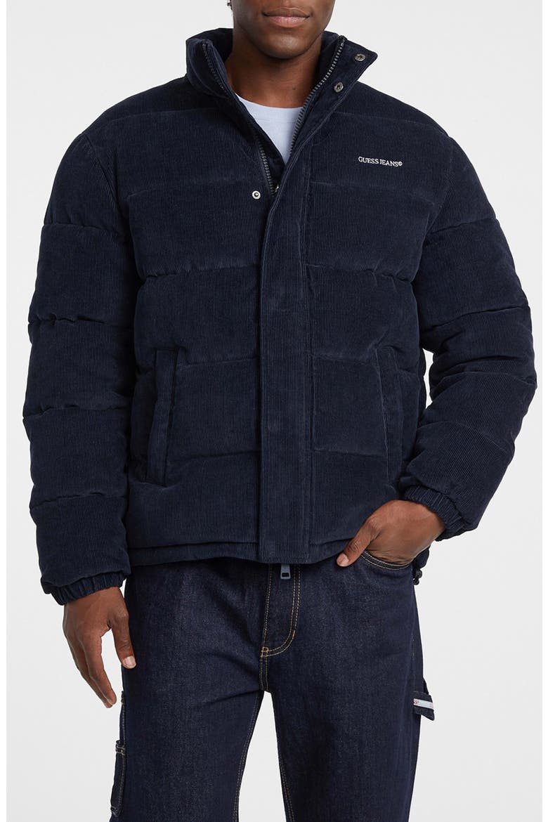 Corduroy Puffer Jacket, Main, color, NAVY