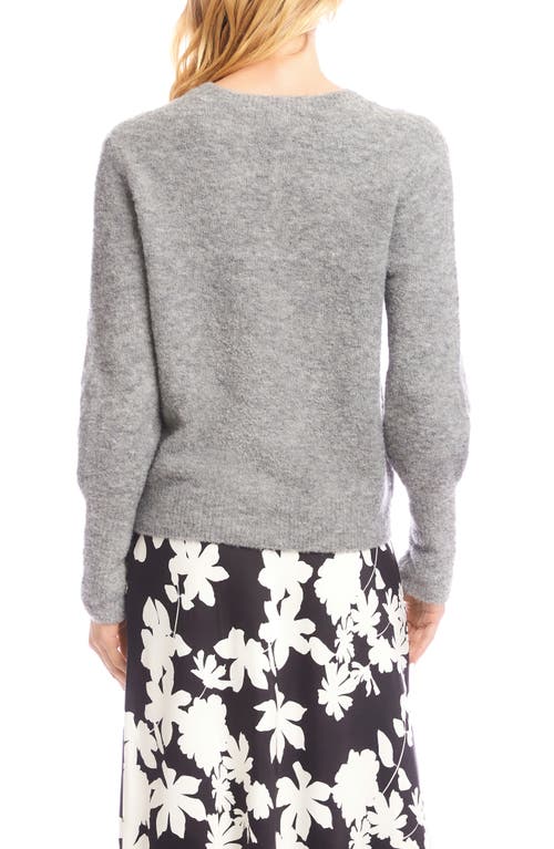 Karen Kane Blouson Sleeve Bouclé Sweater In Gray
