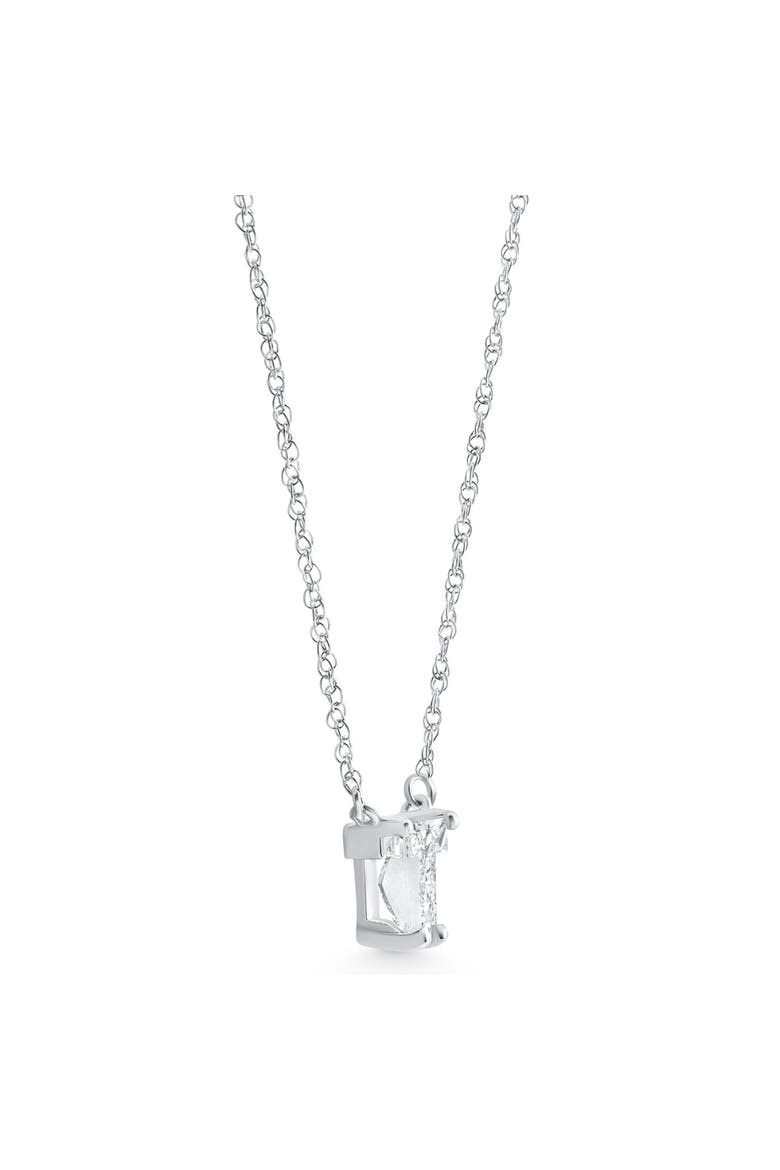 Diamond "T" Initial Pendant 18" Necklace 14K Gold Lab Grown, Alternate, color, 14k White Gold