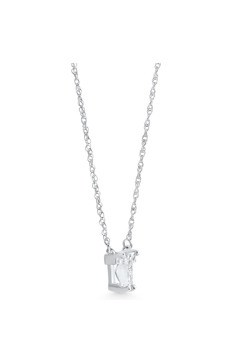 Bliss Diamond Diamond "T" Initial Pendant 18" Necklace 14K Gold Lab Grown, Alternate, color, 14K White Gold