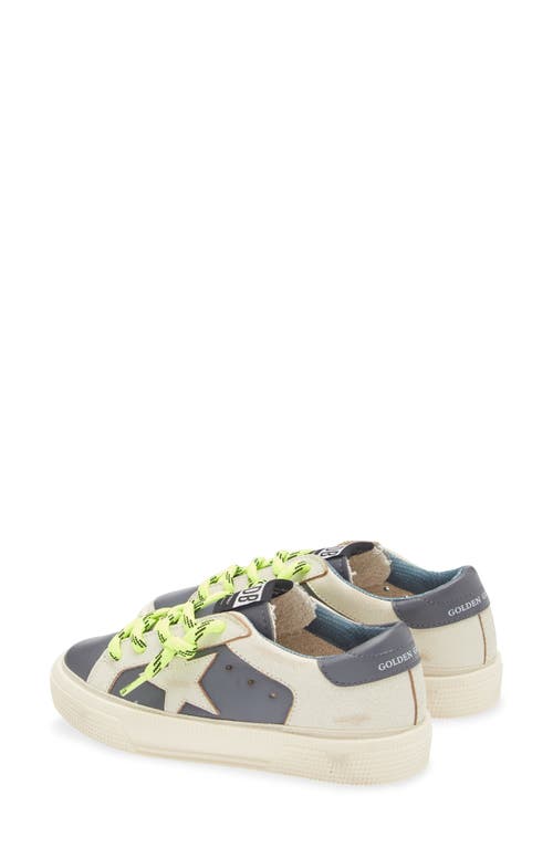 Golden Goose Kids' May Sneaker In White/dark Blue