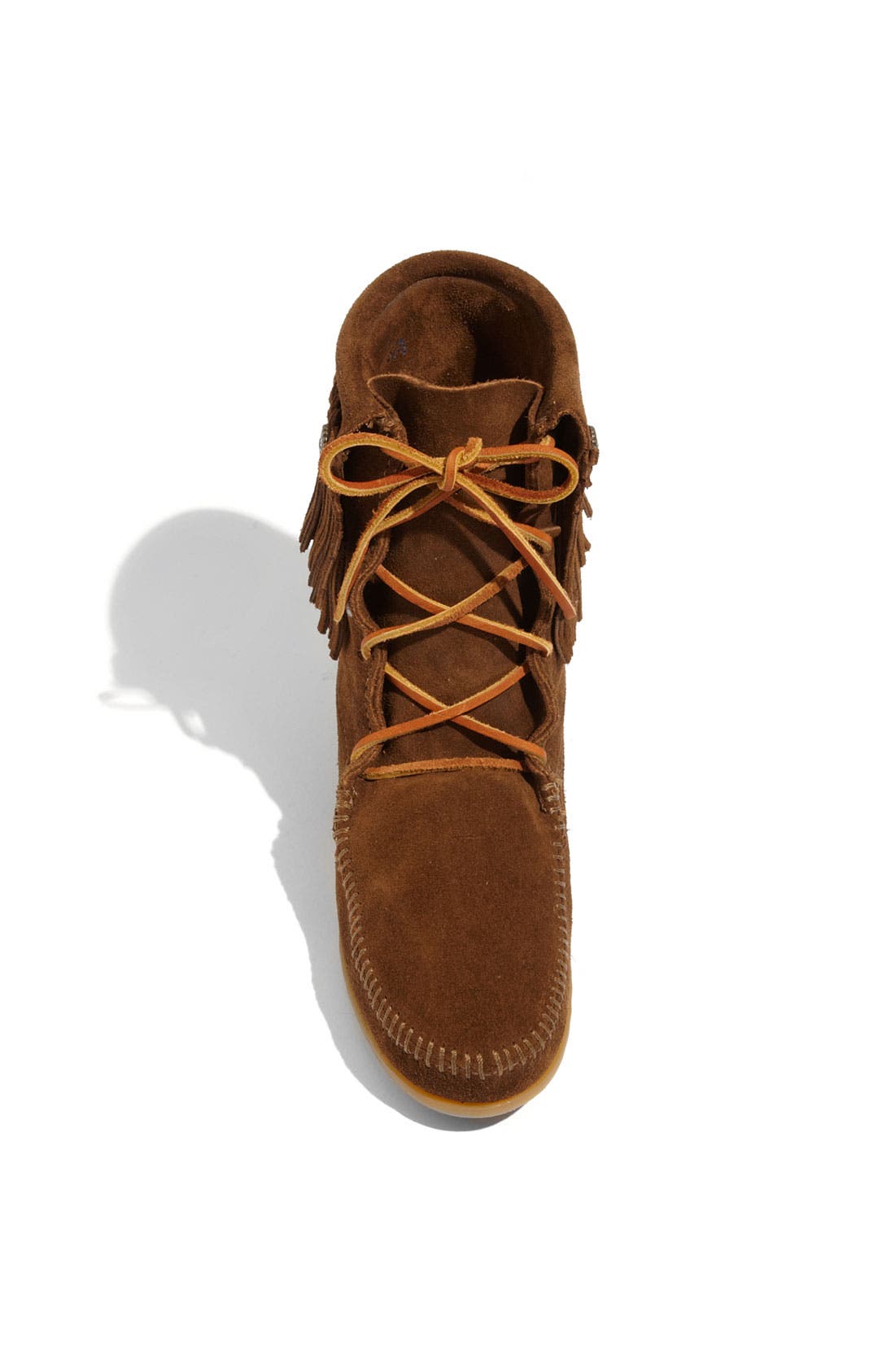 Minnetonka 'Tramper' Double Fringe Moccasin Boot, Alternate, color, 