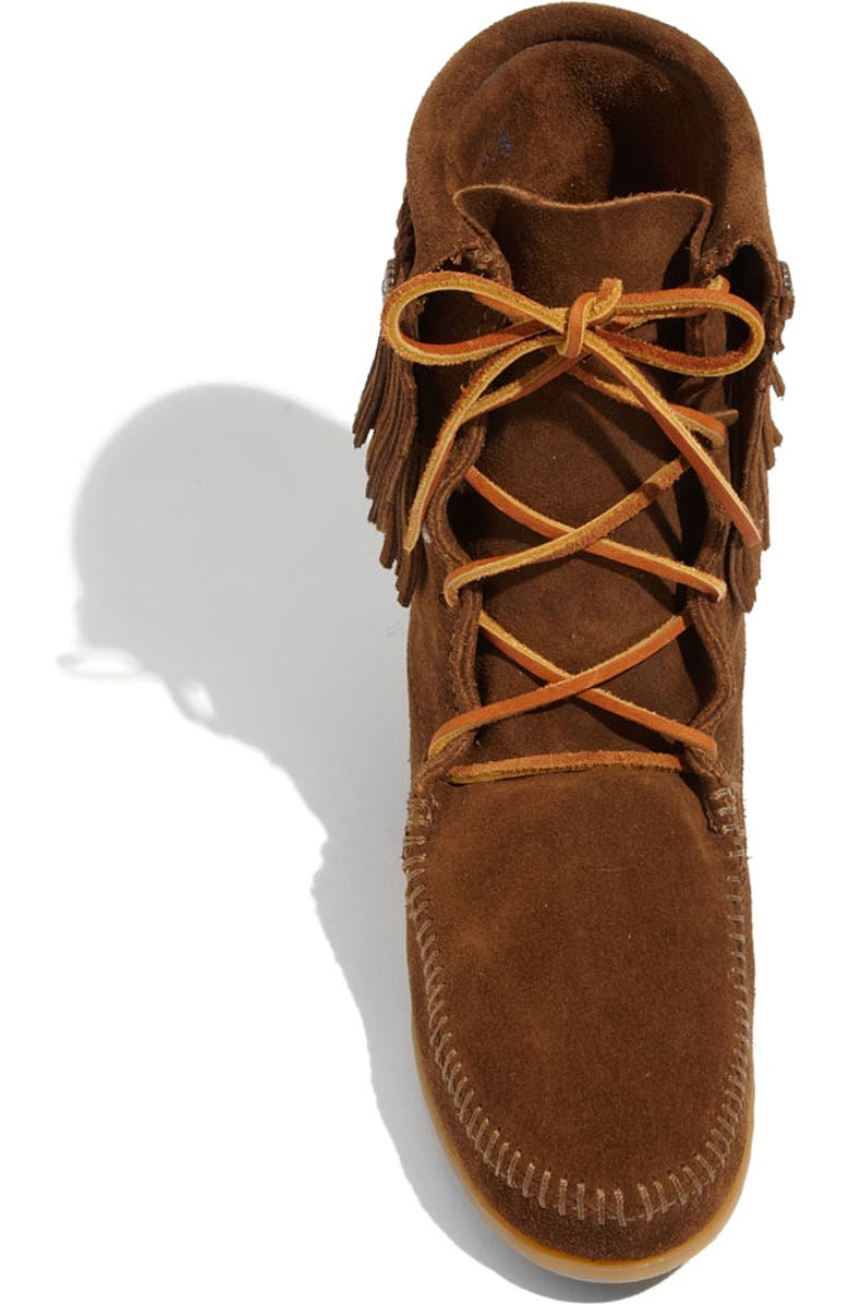 Minnetonka 'Tramper' Double Fringe Moccasin Boot, Alternate, color,