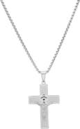 STEELTIME Men's Lord's Prayer Cross Pendant Necklace