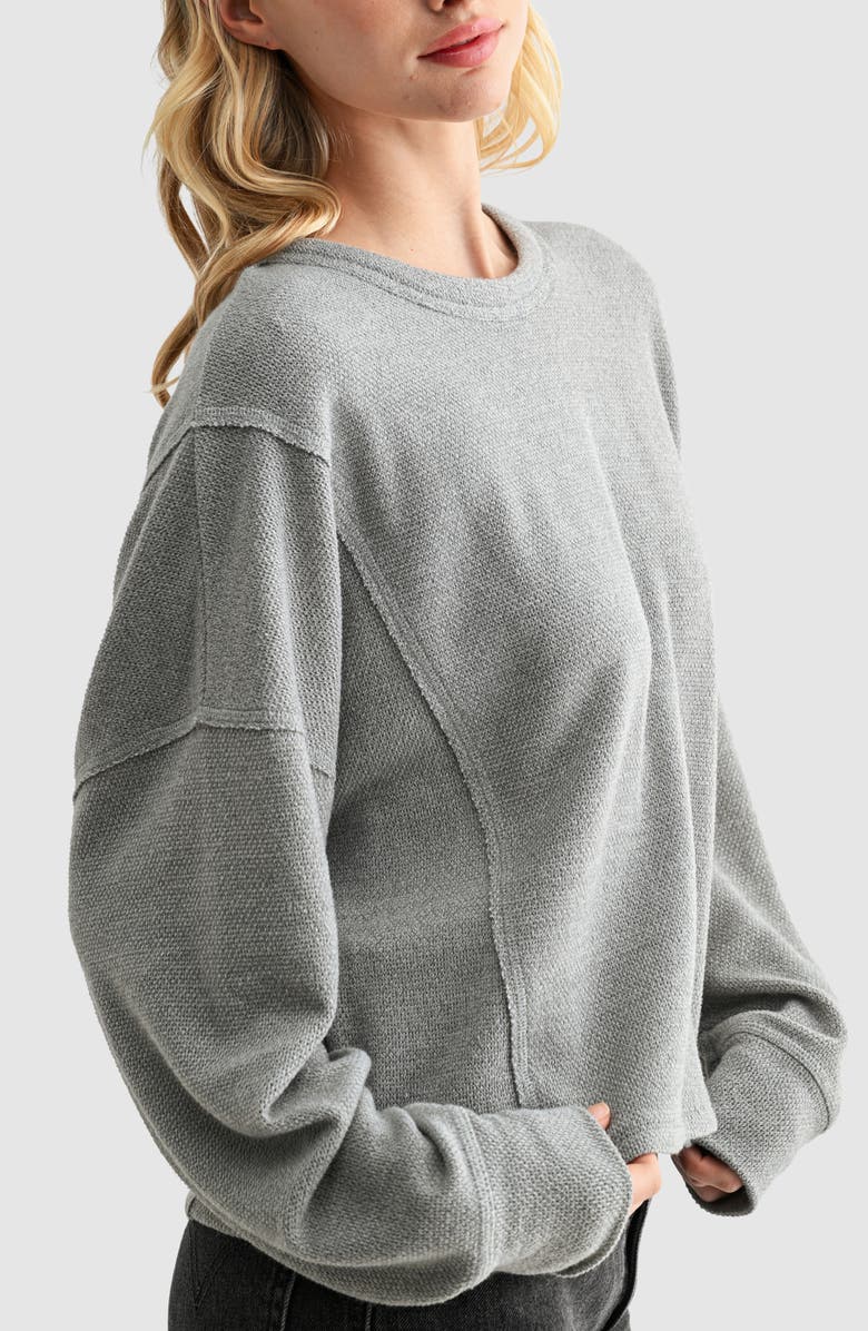 Lush Textured Knit Long Sleeve Shirt, Alternate, color, Light Grey