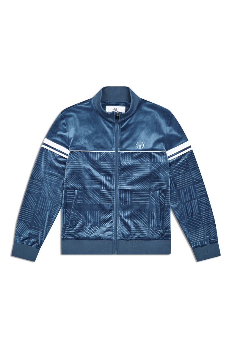 Debossed Orion Velour Track Jacket, Alternate, color, LEGION BLUE