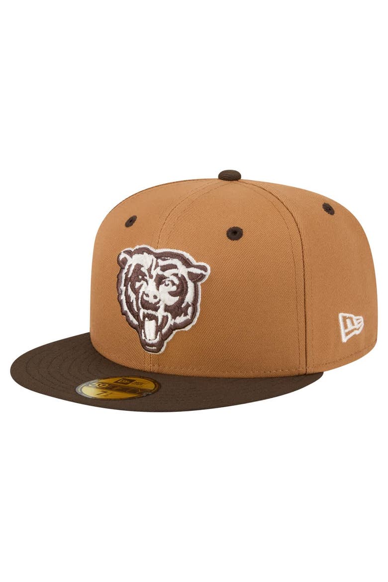 Men's New Era  Light Brown/Dark Brown Chicago Bears Two-Tone Walnut 59FIFTY Fitted Hat, Main, color, Light Brown