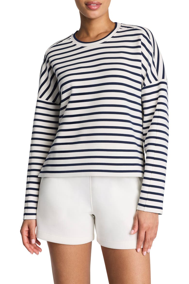 Air Essentials Stripe Sweatshirt, Main, color, YACHT ST P TNAVY