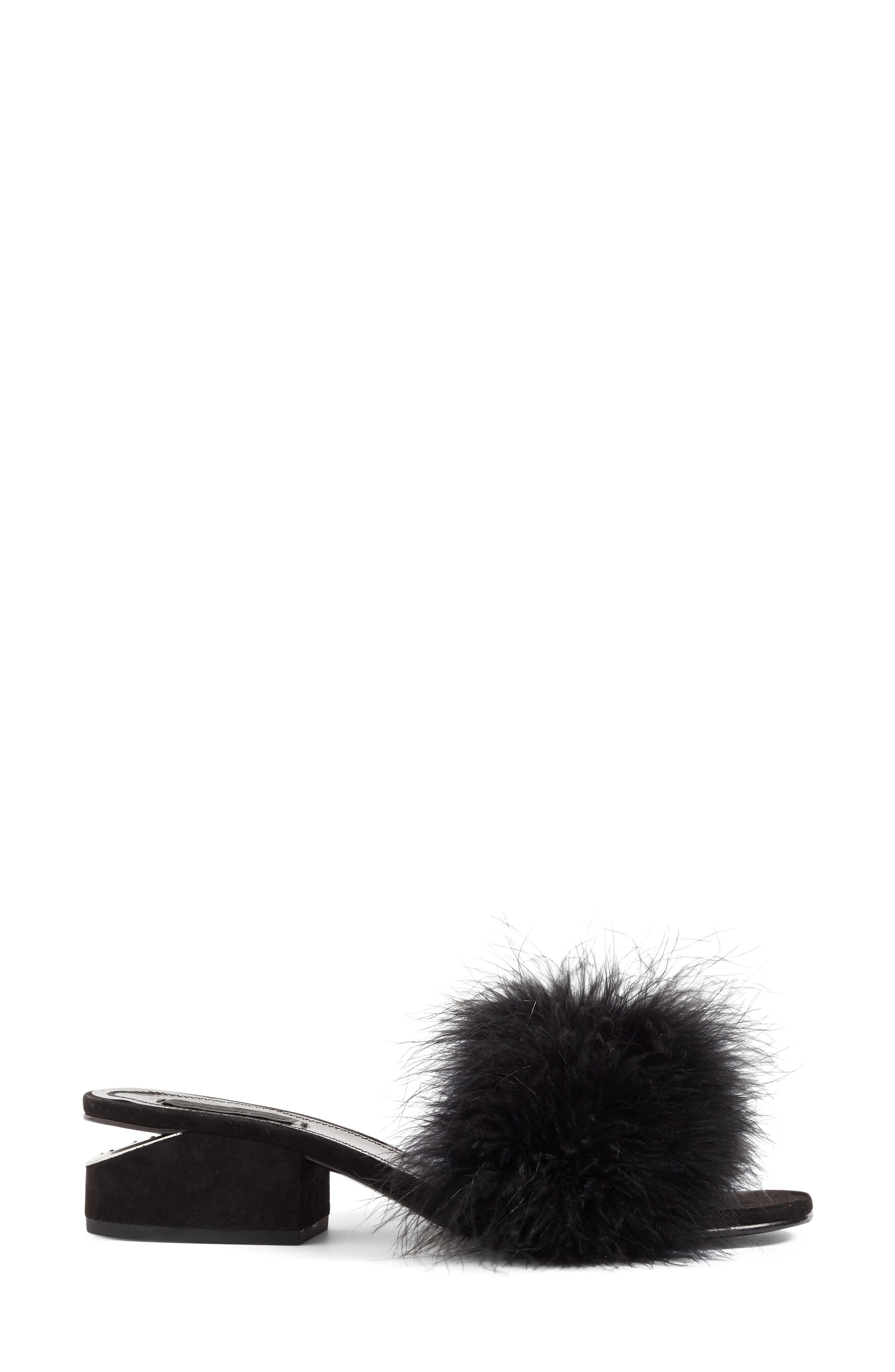 Alexander Wang Lou Feather Slide Sandal, Alternate, color, 