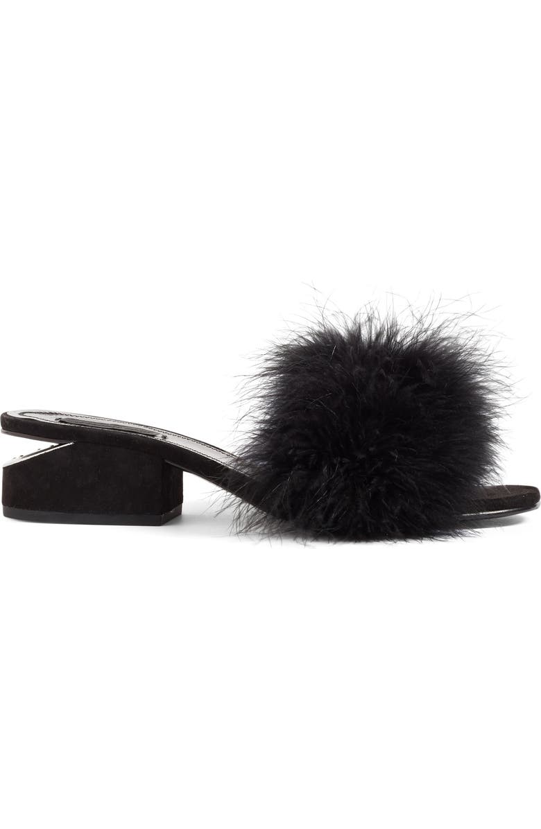 Alexander Wang Lou Feather Slide Sandal, Alternate, color,