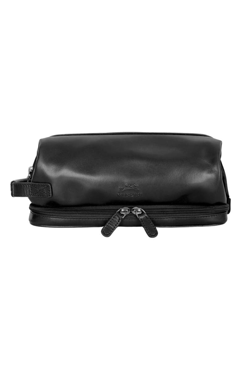 Mancini Buffalo Collection Organizer Toiletry Bag, Main, color, Black