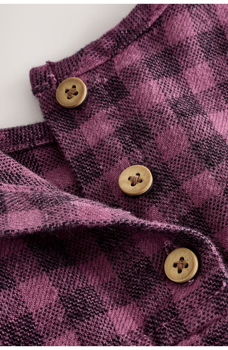 NEXT Kids' Check Long Sleeve Cotton Flannel Dress, Alternate, color, Purple