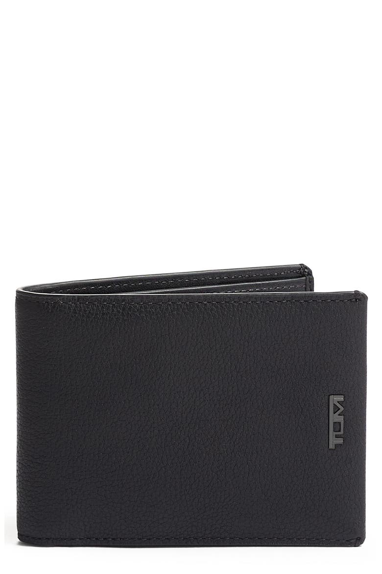 Nassau Slim Leather Wallet, Main, color, BLACK TEXTURED