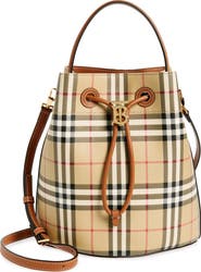 Burberry Small Check Coated Canvas Bucket Bag